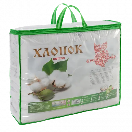 Одеяло "Хлопок" 1,5 сп Русская сказка (стандарт) тик